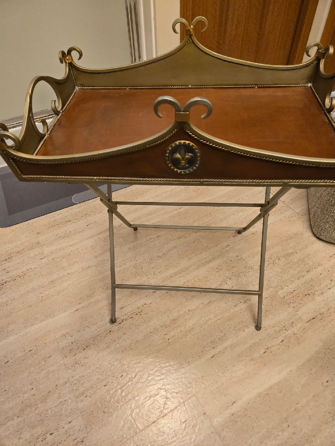 Vintage Style folding table with matching shelf. image indicator(5)
