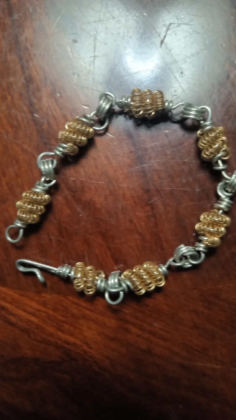 Handmade Silver & Gold Tone Bracelet image indicator(2)