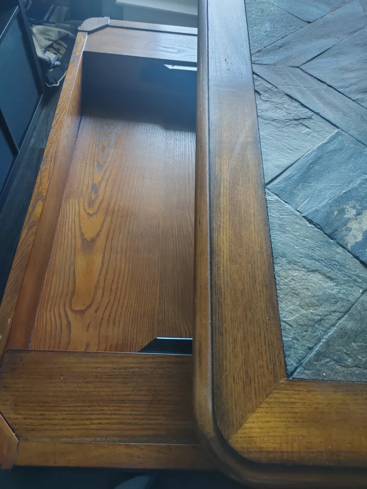 Wood Coffee Table with Slate Tile Top image indicator(3)