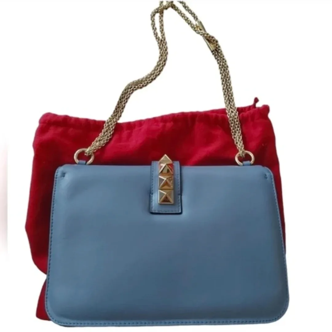 Valentino Garavani Blue Leather Rockstud Bag image indicator(2)