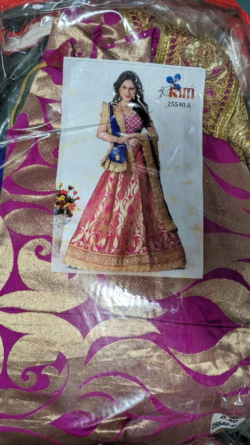 Indian Lehenga Choli - Pink & Gold thumbnail