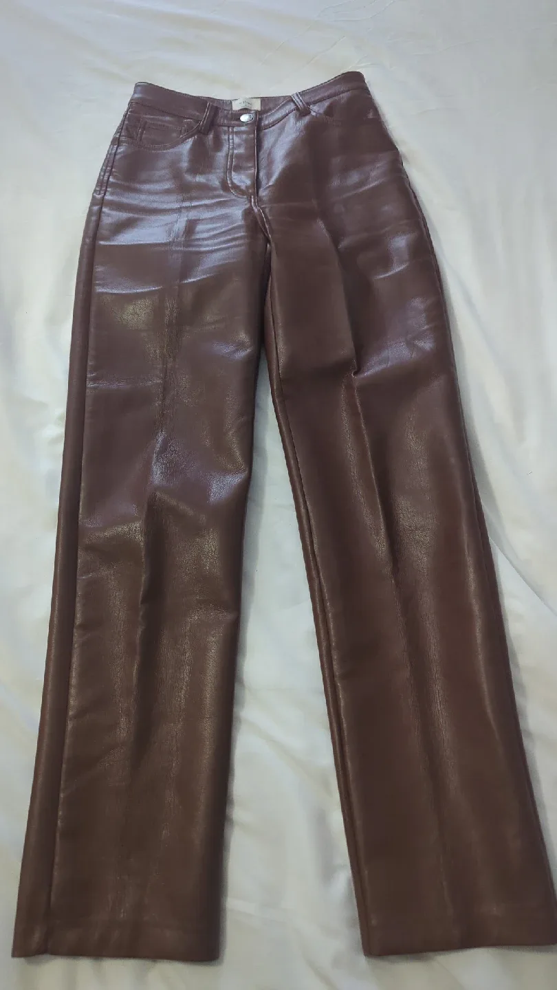 Wilfred- Brown Faux Leather Pants thumbnail