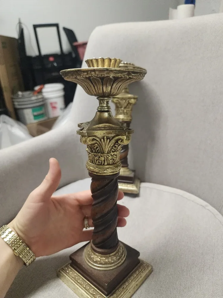 Pair of Vintage  antique Style Candlestick Holders image indicator(2)