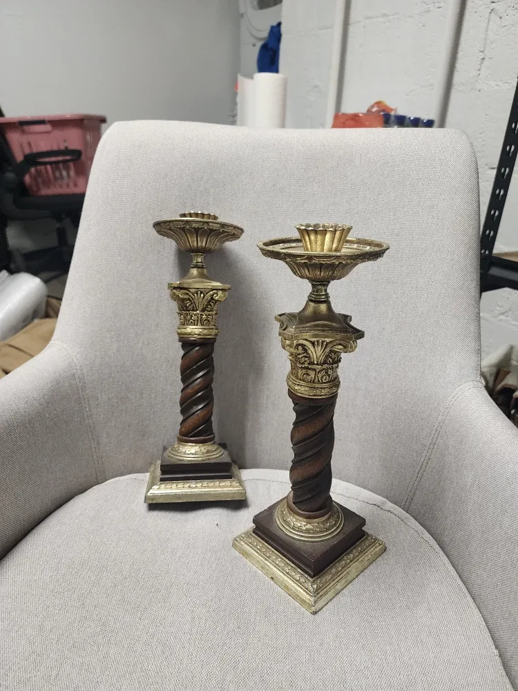 Pair of Vintage  antique Style Candlestick Holders image indicator(3)
