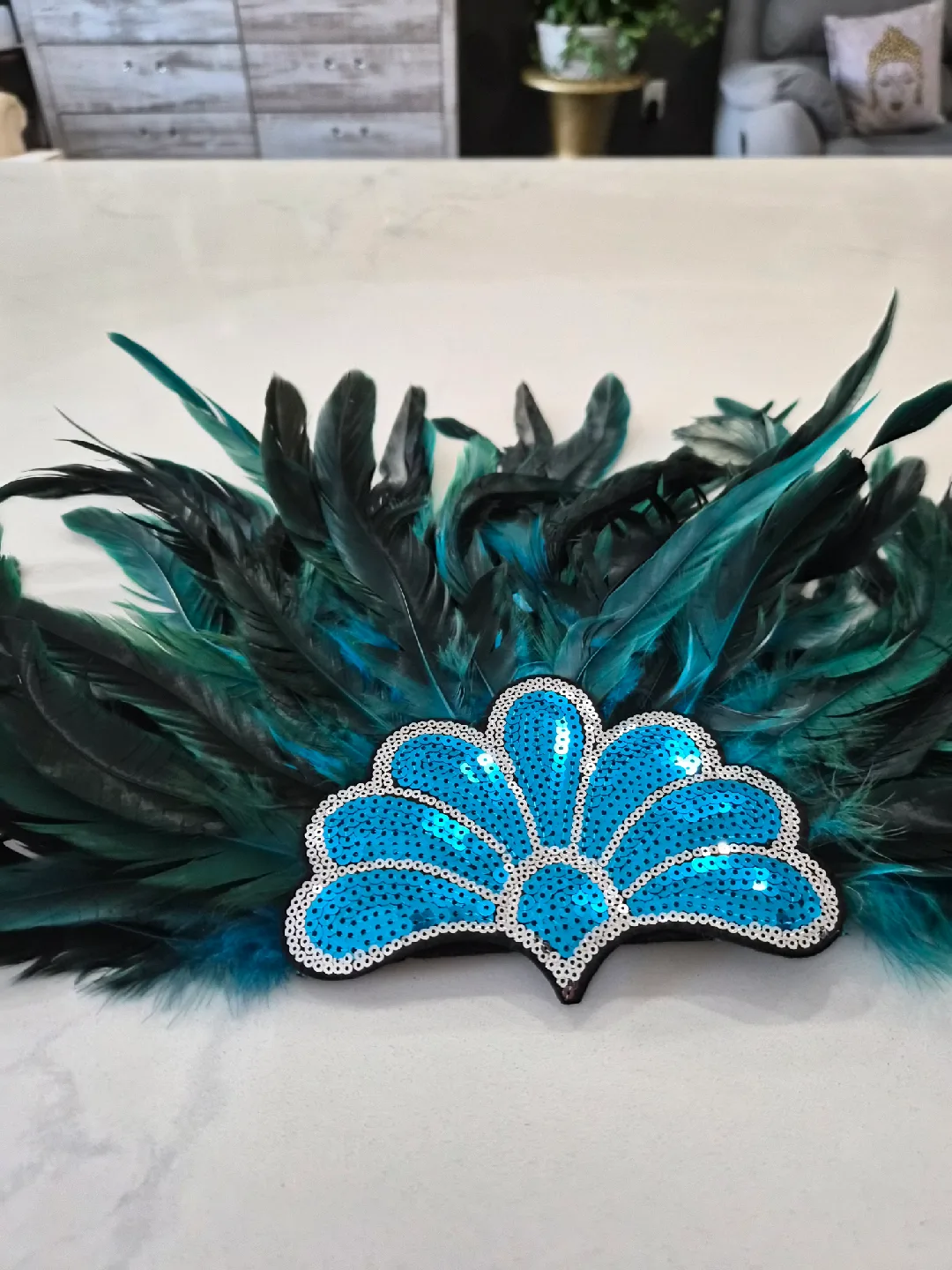 Feather Headdress - Teal/Black image indicator(2)