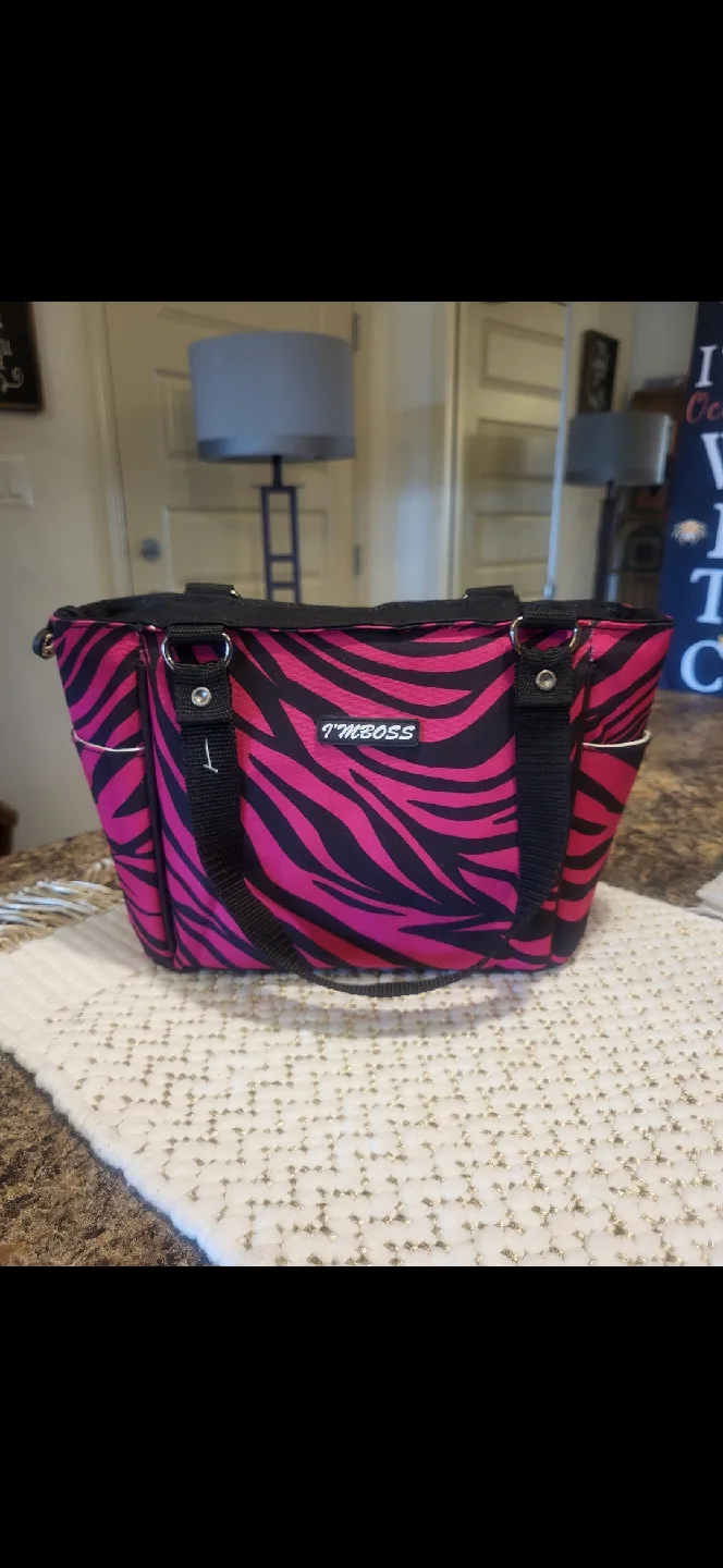 I'm Boss Pink Zebra Print lunch Bag
