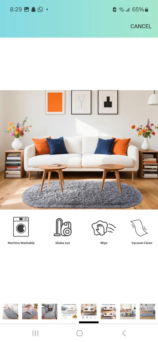 Grey Fluffy Soft Rug image indicator(3)