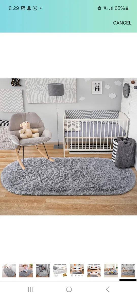 Grey Fluffy Soft Rug image indicator(6)