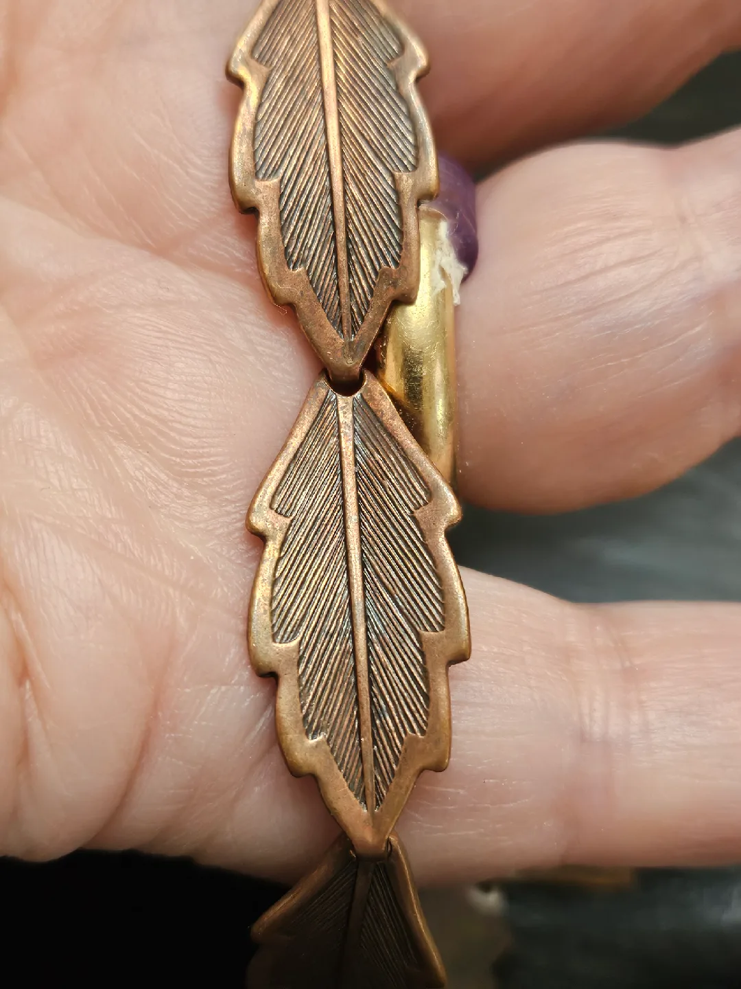 Vintage 3 different bracelets, copper and gold tone with coins image indicator(7)