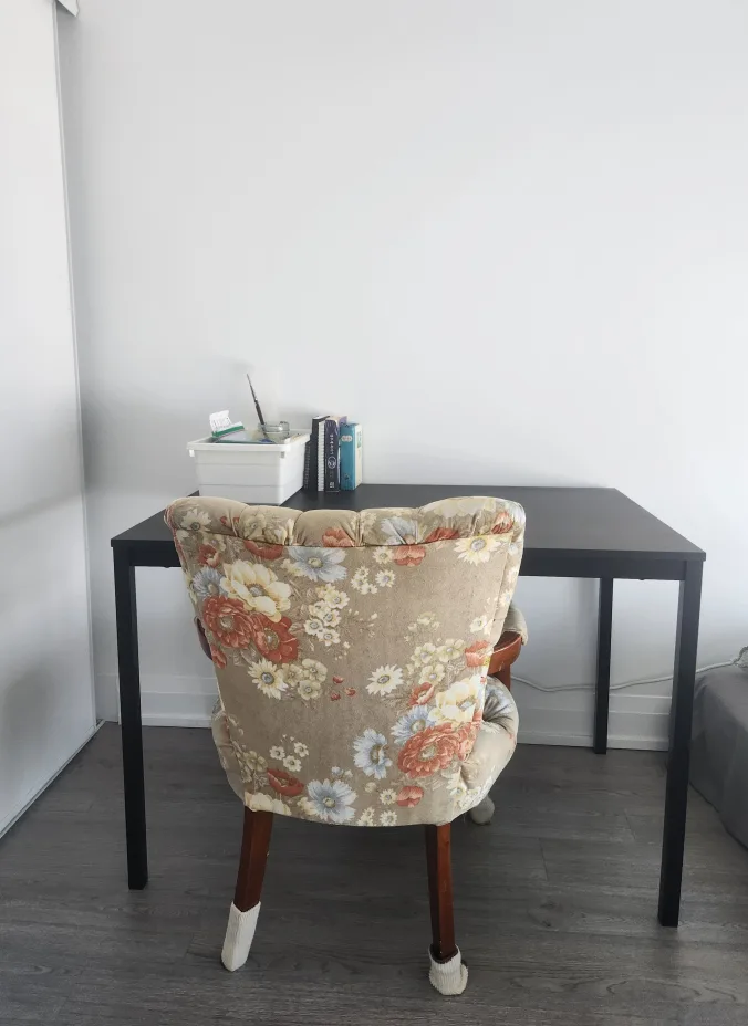 Floral Upholstered Armchair & Desk image indicator(2)