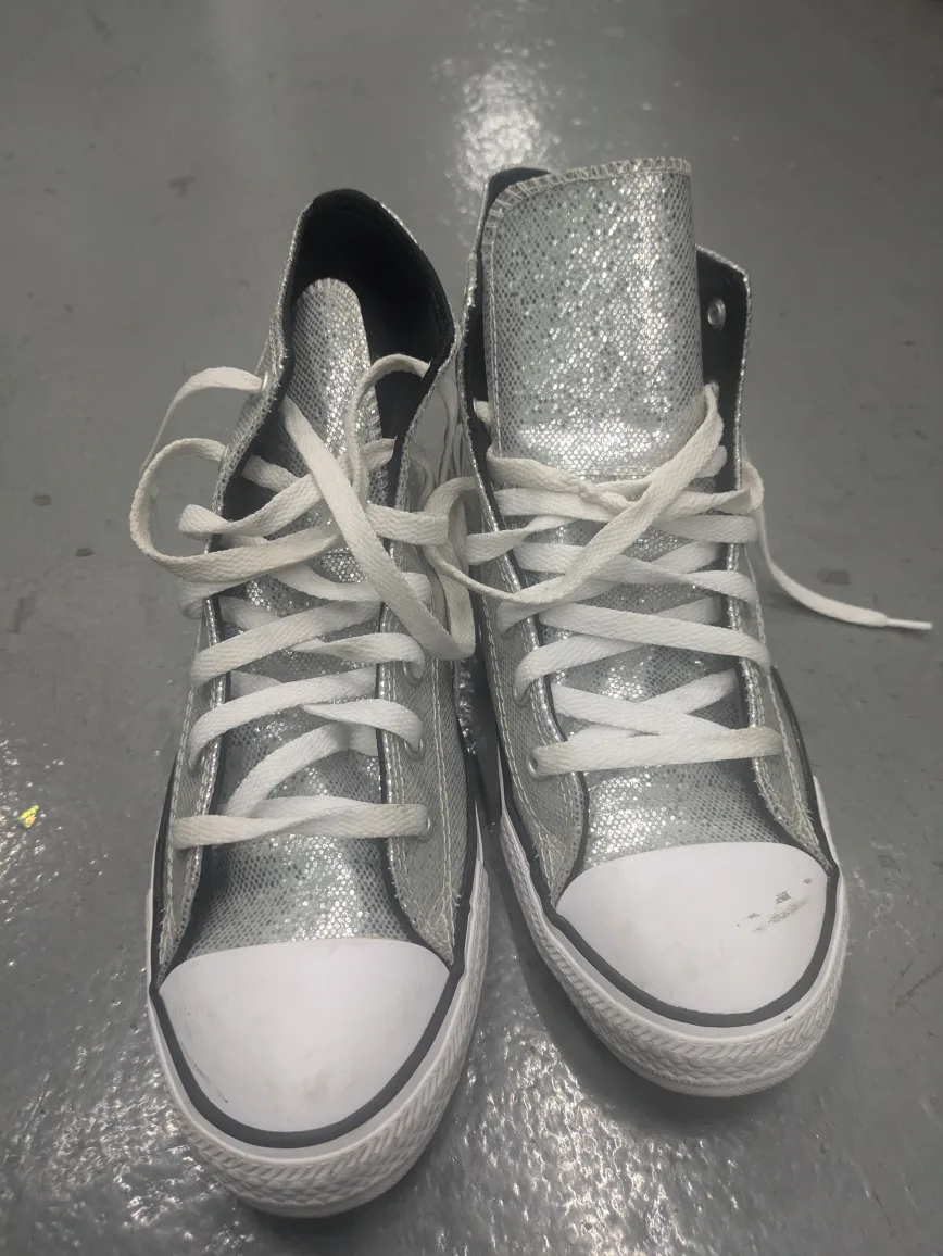 Converse All Star Chuck Taylor Silver Glitter High Tops image indicator(3)
