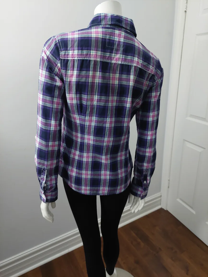Old Navy Plaid Button-Down  Cotton Shirt  Medium image indicator(6)