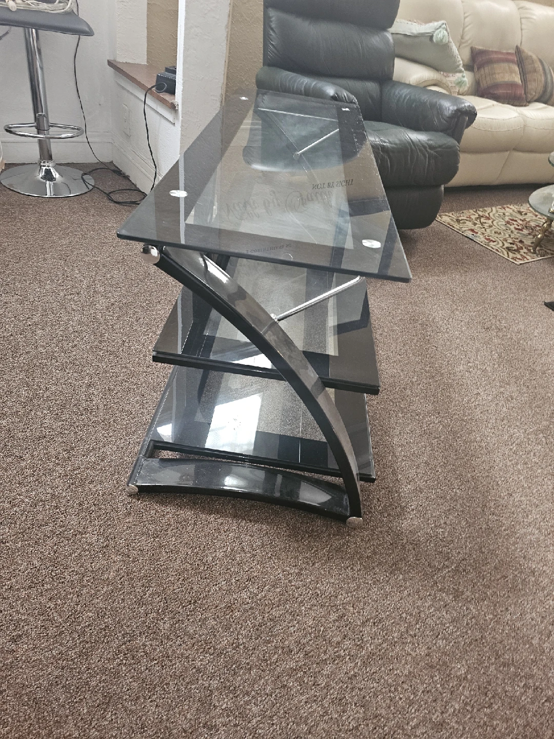 Black Glass TV Stand - photo 2