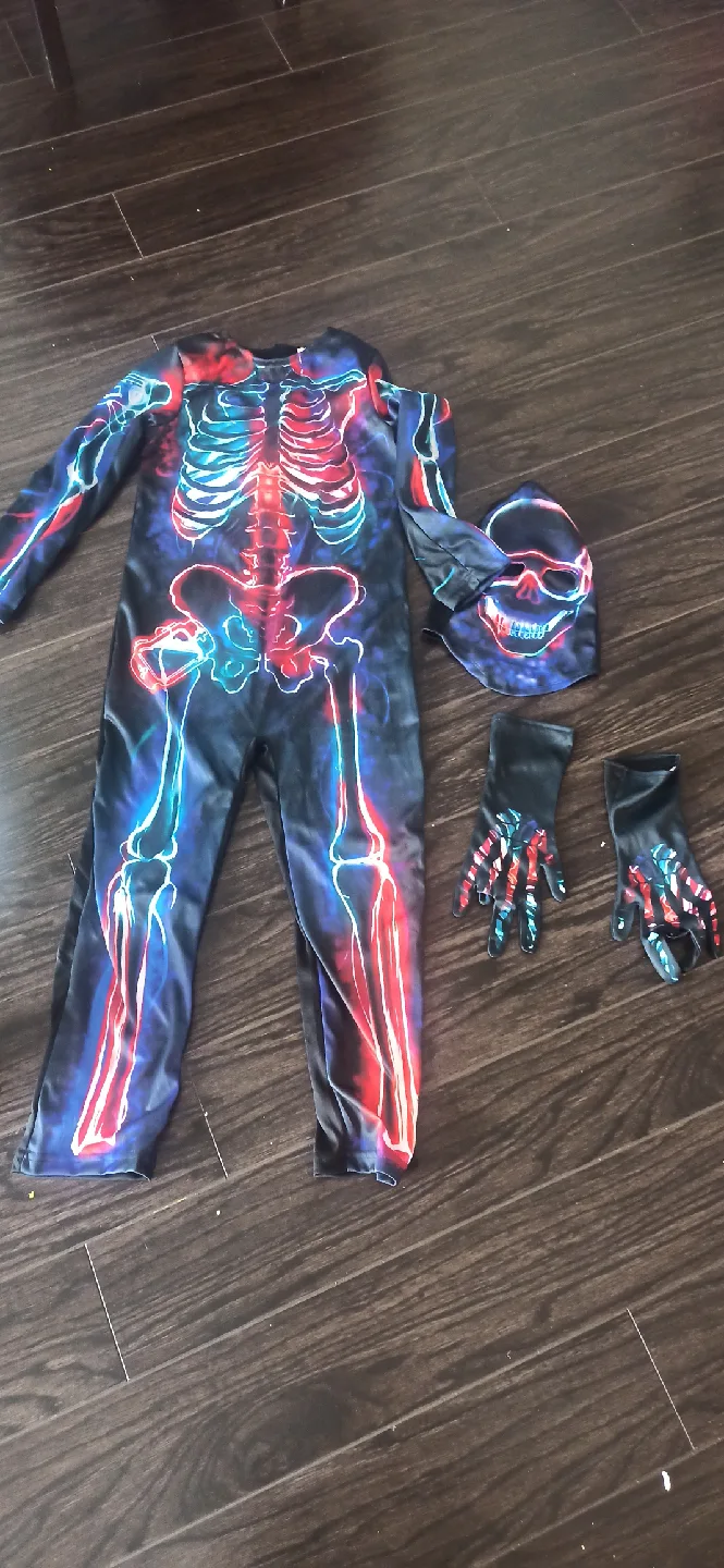 New Skeleton Costume with Mask & Gloves. image indicator(2)