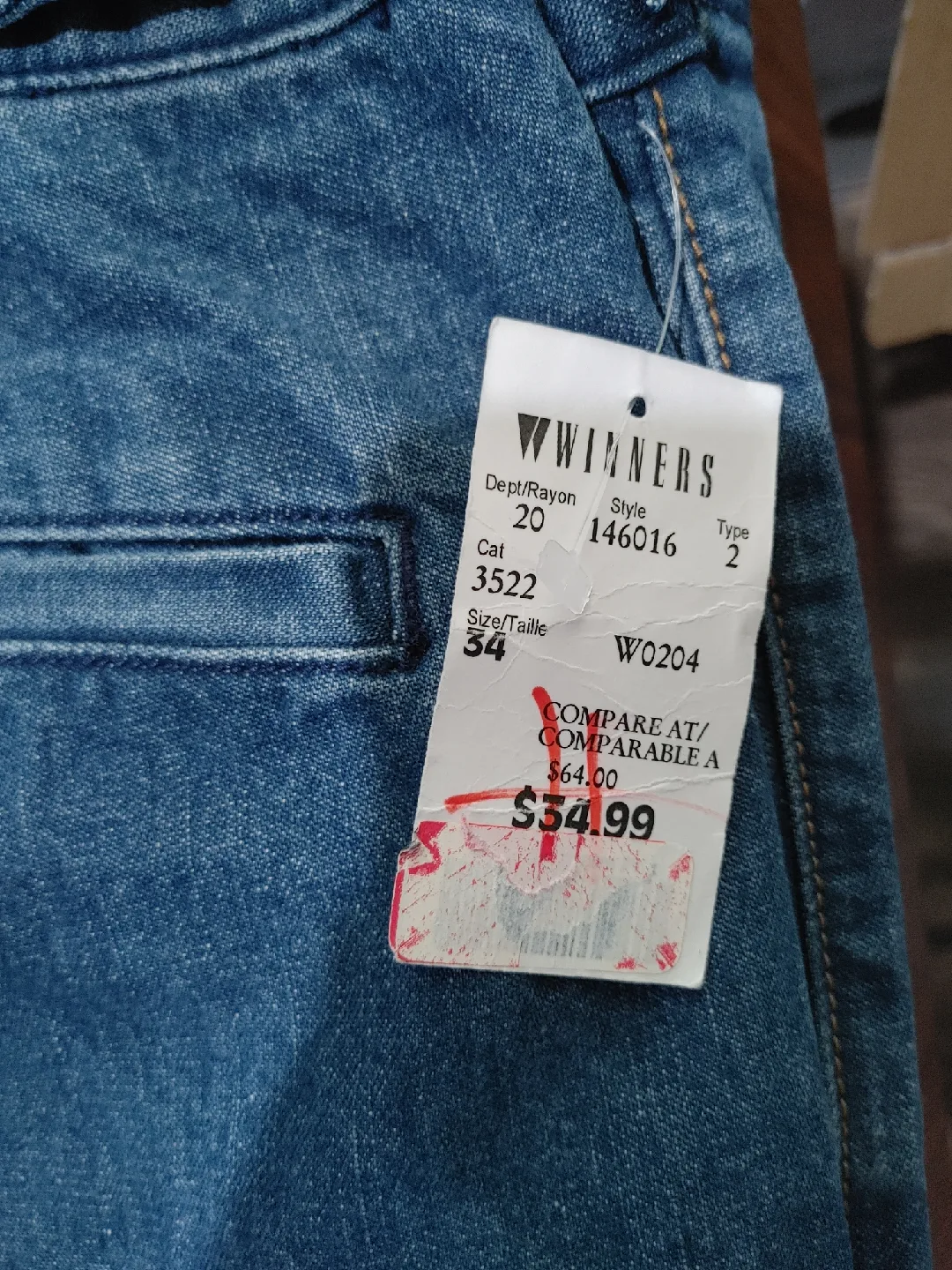 🧡NEW DELONE DESIGNER DENIM JEANS MENS SIZE 34 image indicator(3)