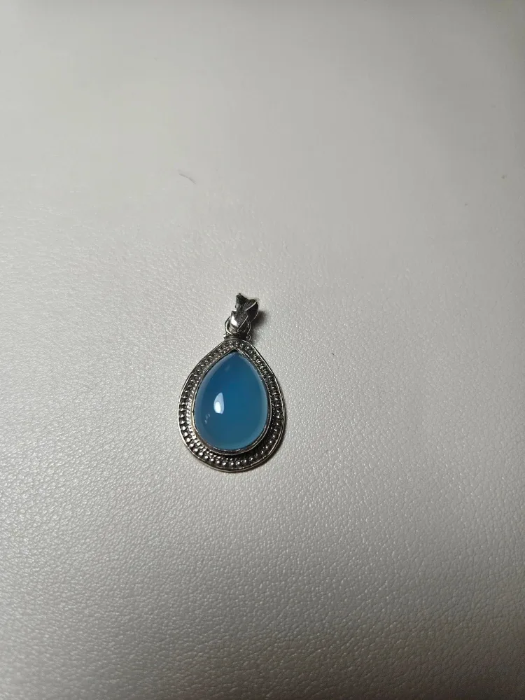 Blue Stone Pendant pure silver