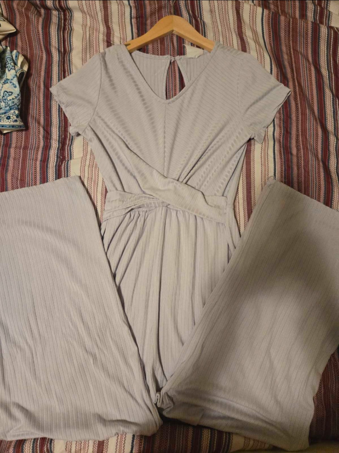 Grey Ribbed Jumpsuit
