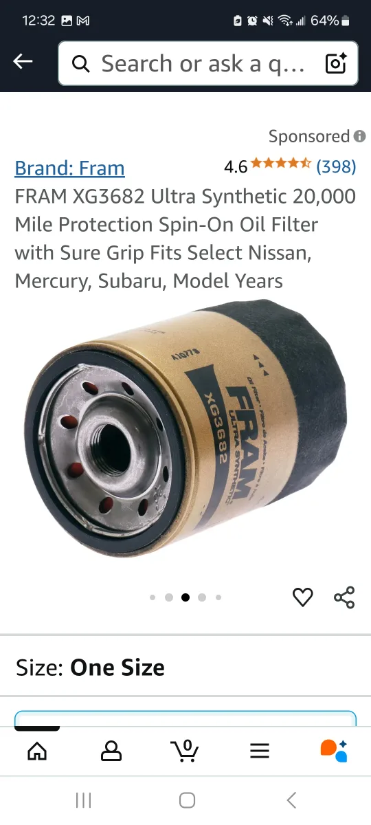 Fram XG3682 Ultra Synthetic Oil Filter image indicator(2)