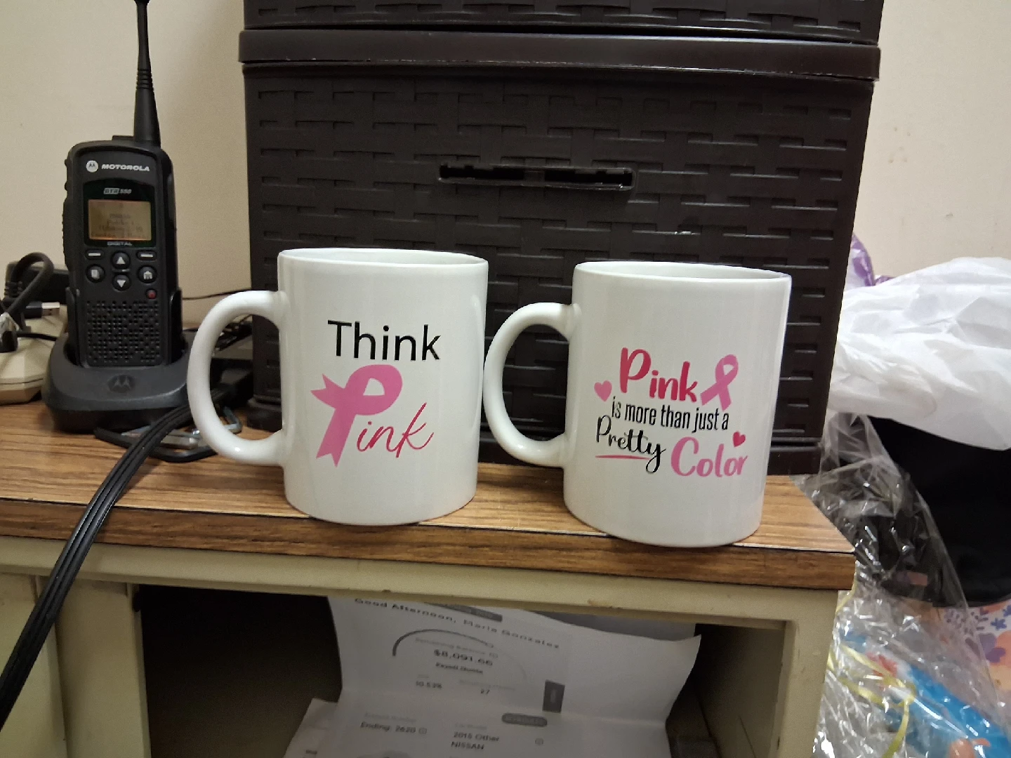 Two 'Think Pink' Mugs