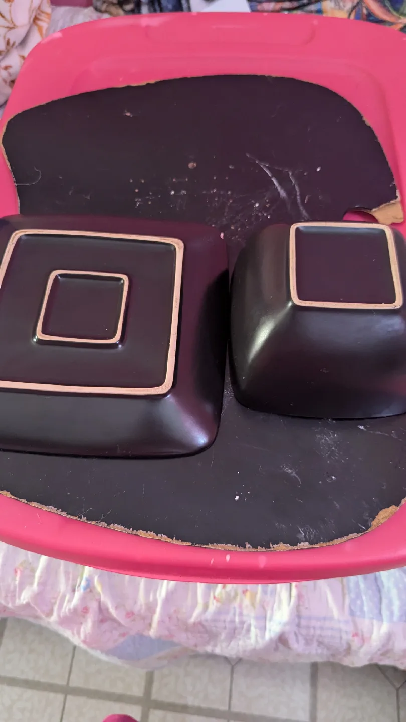 Square Bowl & Plate Set - Brown image indicator(3)