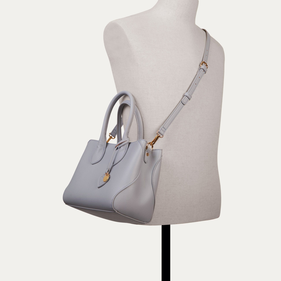 ALDO Grey Leather Top Handle Bag