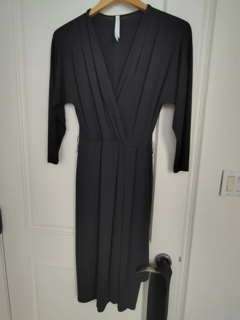 Iris Setlakwe Grey Wrap Dress - Size XS thumbnail