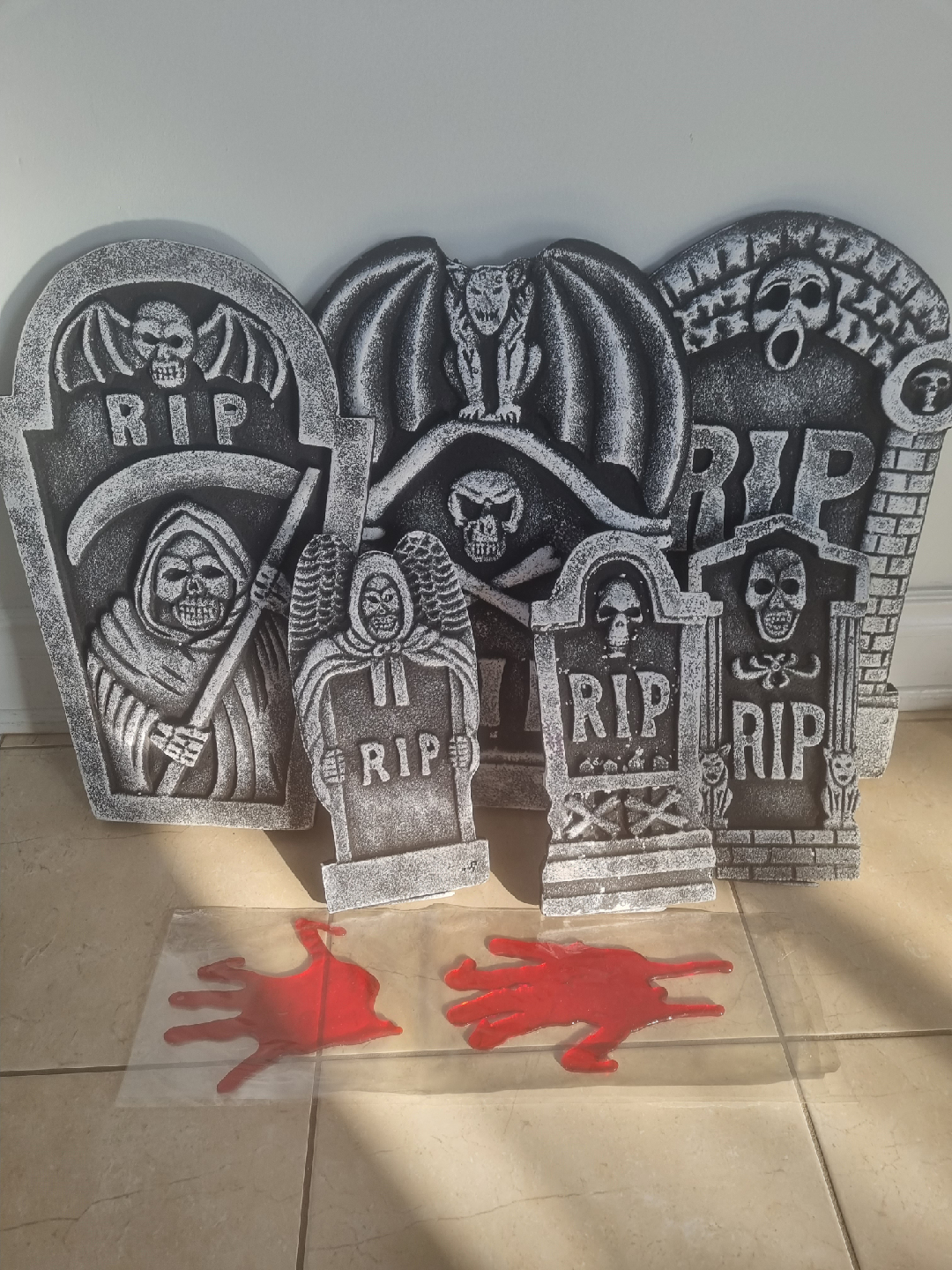 Halloween Tombstone Decorations - Set of 6