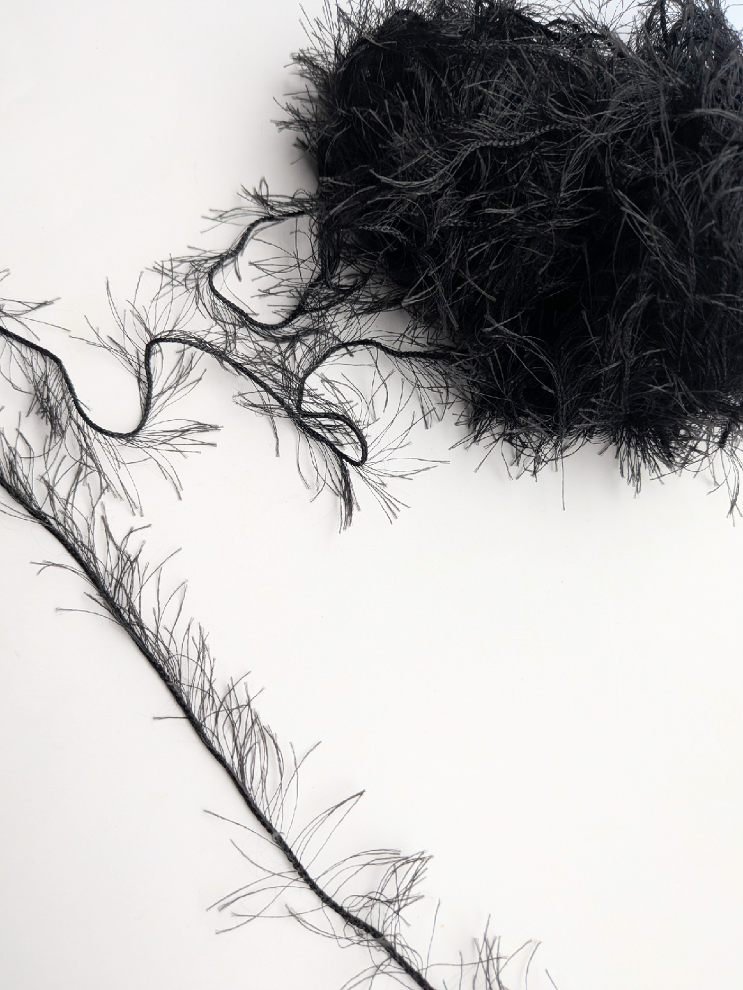 About 12 yards Black eyelash yarn for knitting or crochet - photo 2