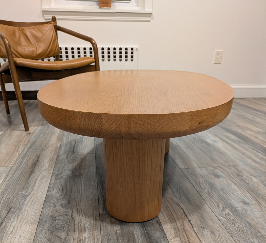 Round Wood Coffee Table & Chair - photo 4