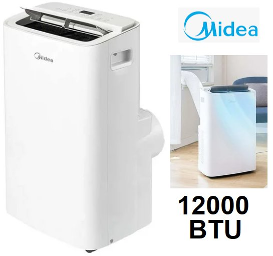 Midea SmartCool Portable Air Conditioner, 12000 BTU Ashrae (8000