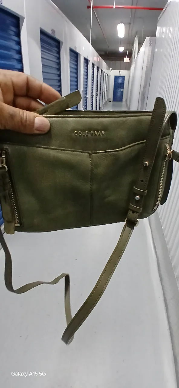 Cole Haan Olive Green Leather Crossbody Bag thumbnail