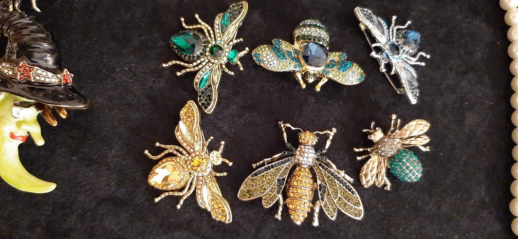 Bee Brooch Pin - Gold & Green - photo 5