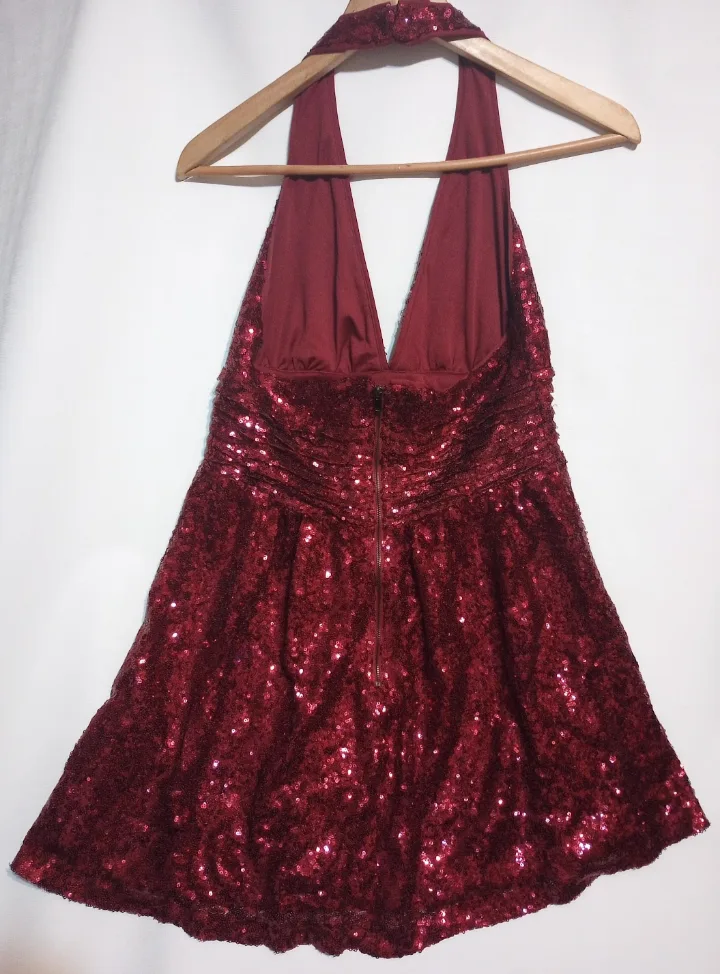 Red Sequin Mini Dress image indicator(2)