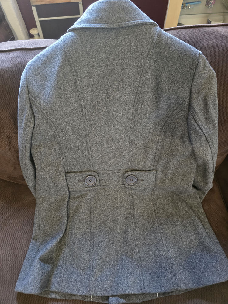 Lavender Hill Gray Wool Blend Peacoat - Size L - photo 4