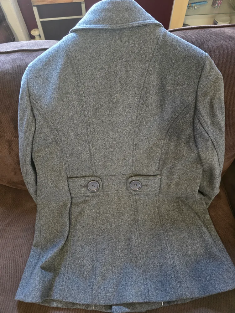 Lavender Hill Gray Wool Blend Peacoat - Size L image indicator(4)