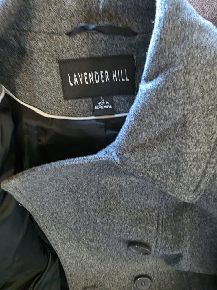 Lavender Hill Gray Wool Blend Peacoat - Size L image indicator(6)