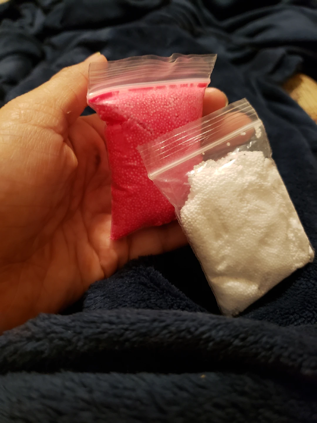 Pink & White Craft Foam Beads