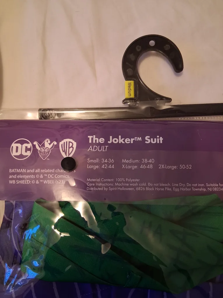 Joker Halloweer Costume Men size medium image indicator(4)