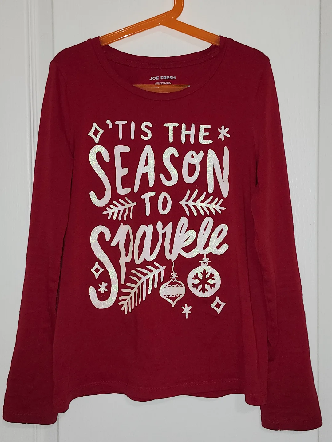 2 girls size 14-16 holiday shirts. image indicator(2)