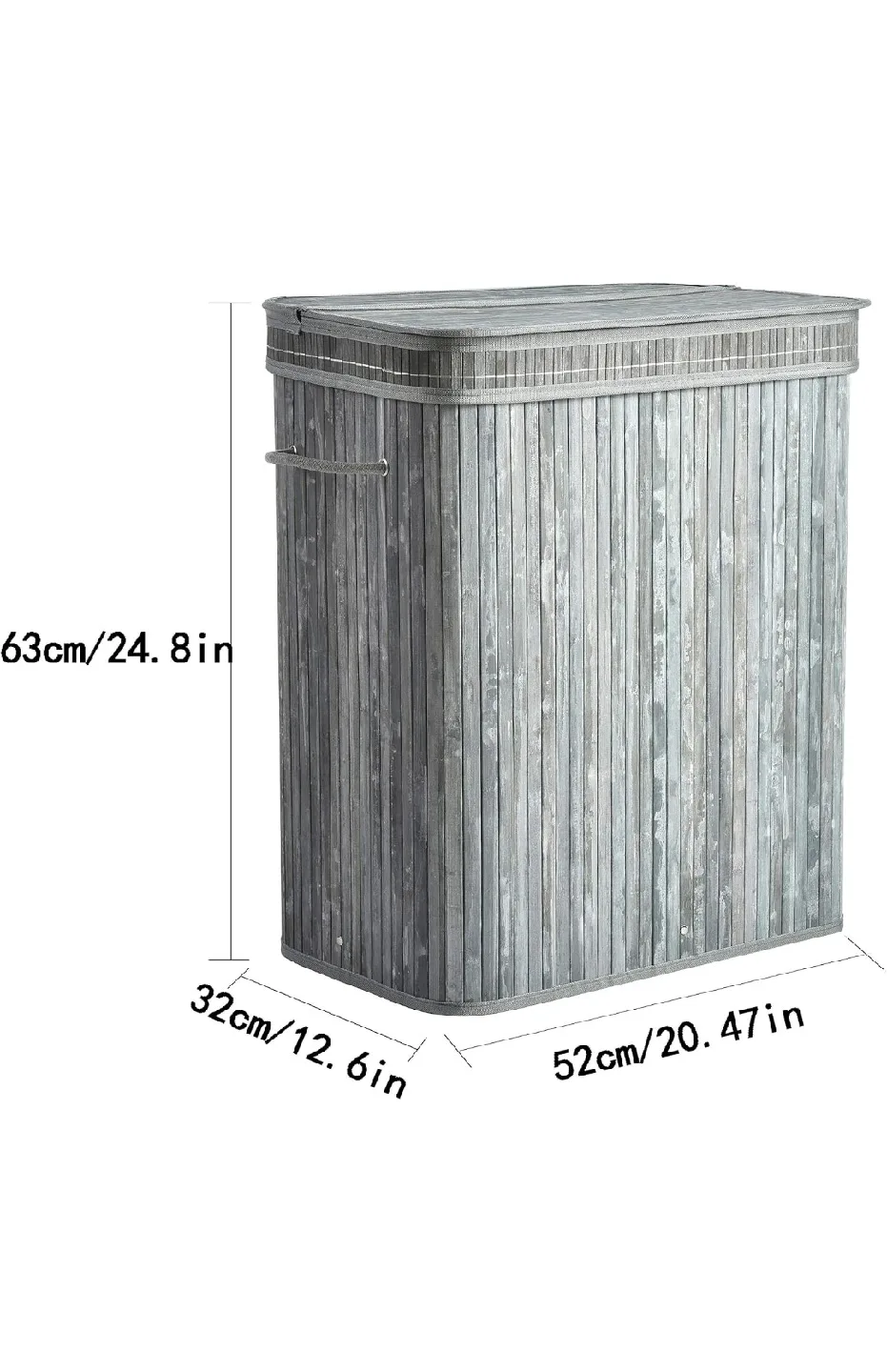 Bamboo Laundry Hamper with Lid image indicator(3)