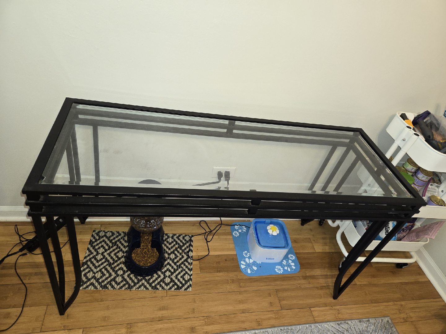 Glass Top Dining Table with Metal Frame