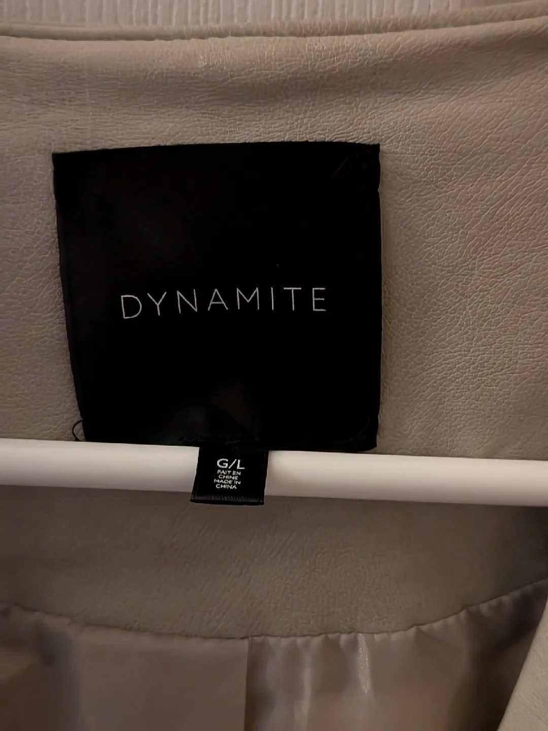 Dynamite Beige Faux leather Blazer - youth Size Large image indicator(3)