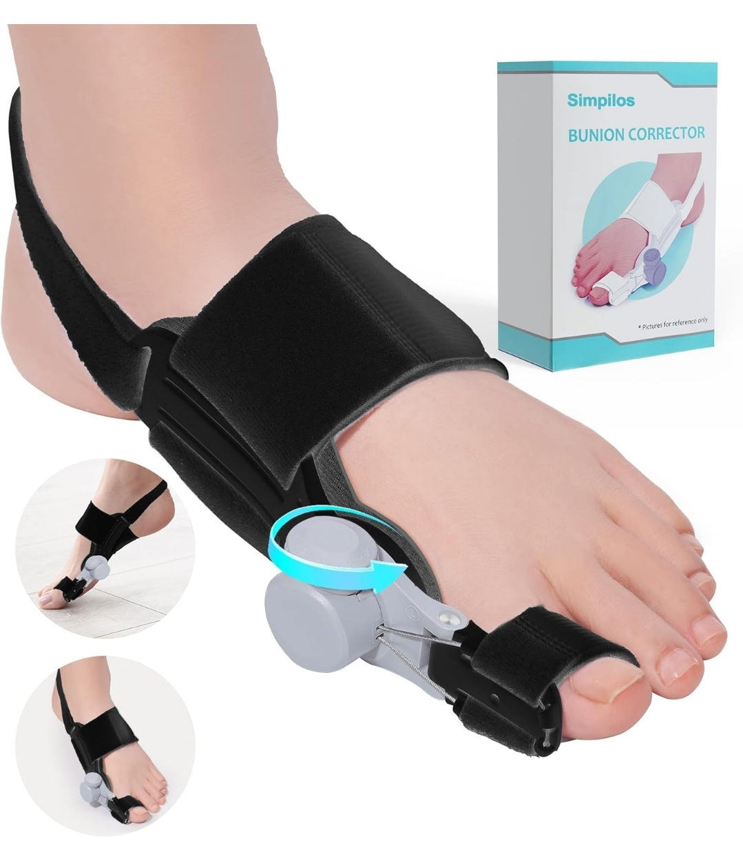 New Simpilos Bunion Corrector, Black