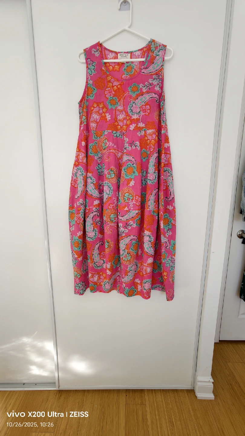 Orientique Pink Floral Dress - Size 12
