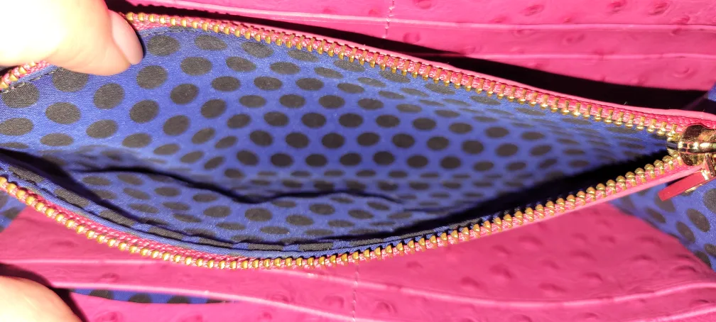 Rebecca Minkoff Pink Ostrich Leather Wallet on Chain image indicator(4)