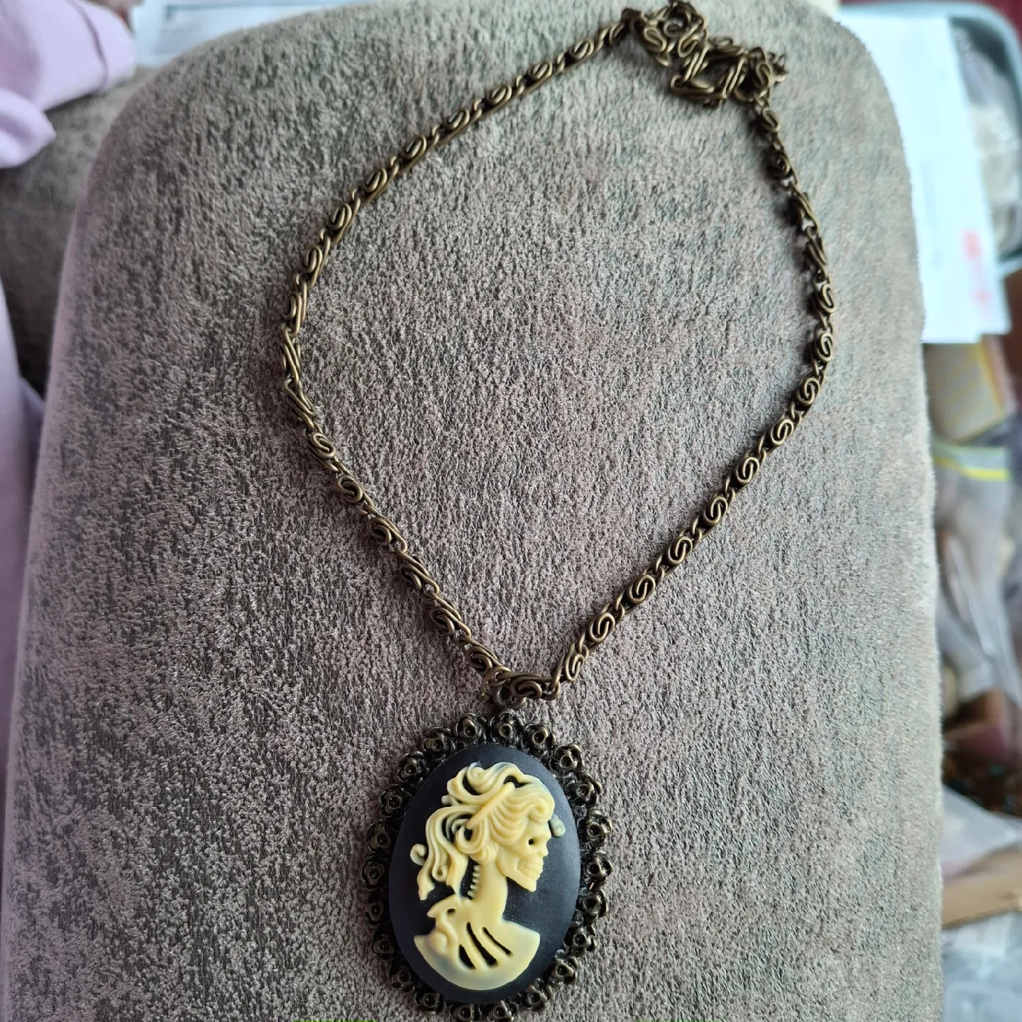 Skeleton Cameo Pendant Necklace image indicator(2)