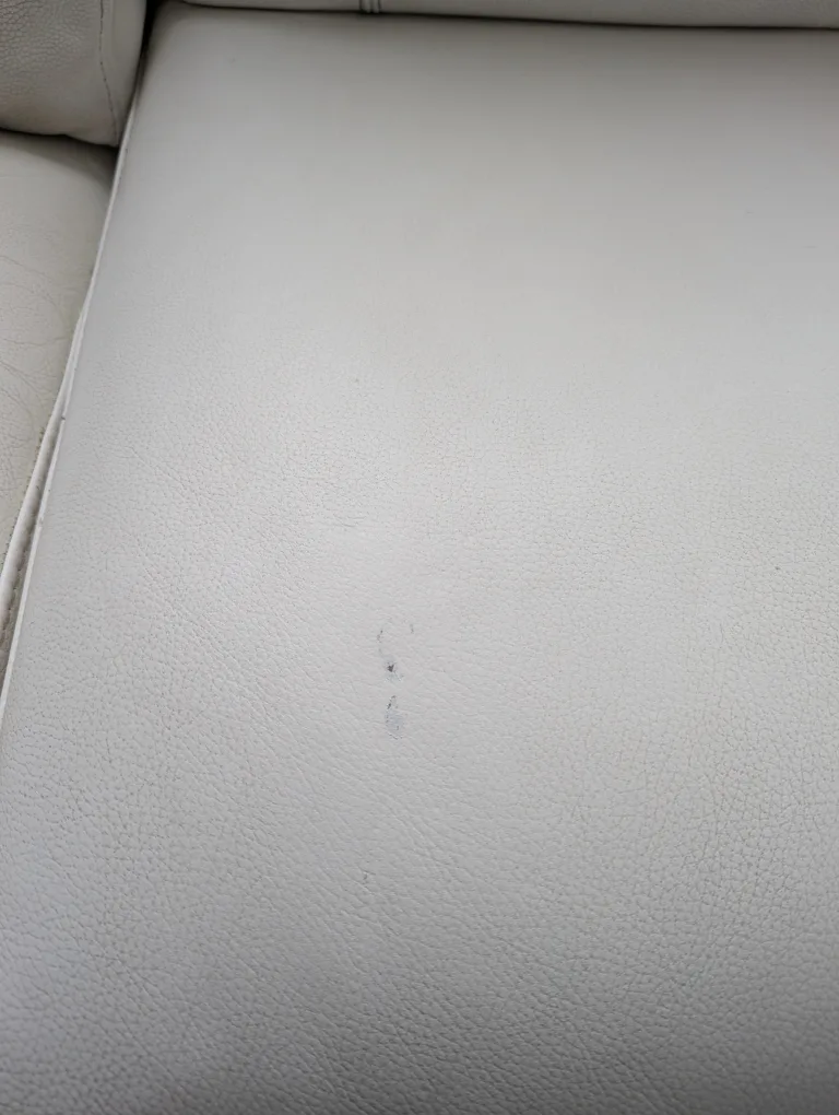 White Leather Power Reclining Sofa image indicator(6)