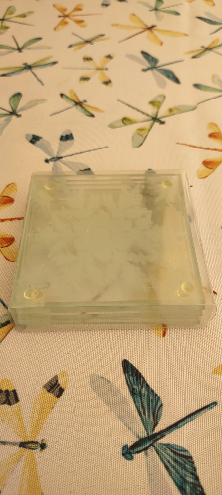 Set of 4 Glass Snowflake Coasters - photo 2