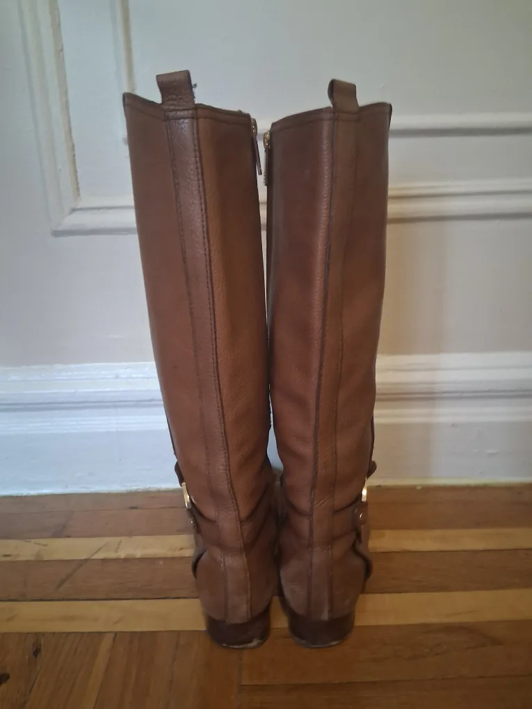 Tory Burch Brown Leather Riding Boots image indicator(10)