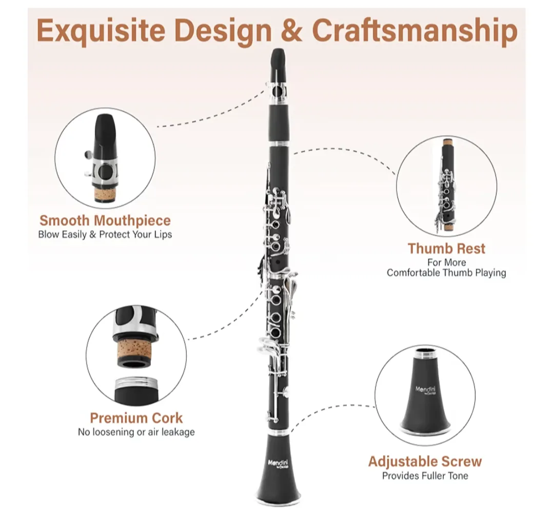 Cecilio Mendini Clarinet Purple with Case image indicator(4)